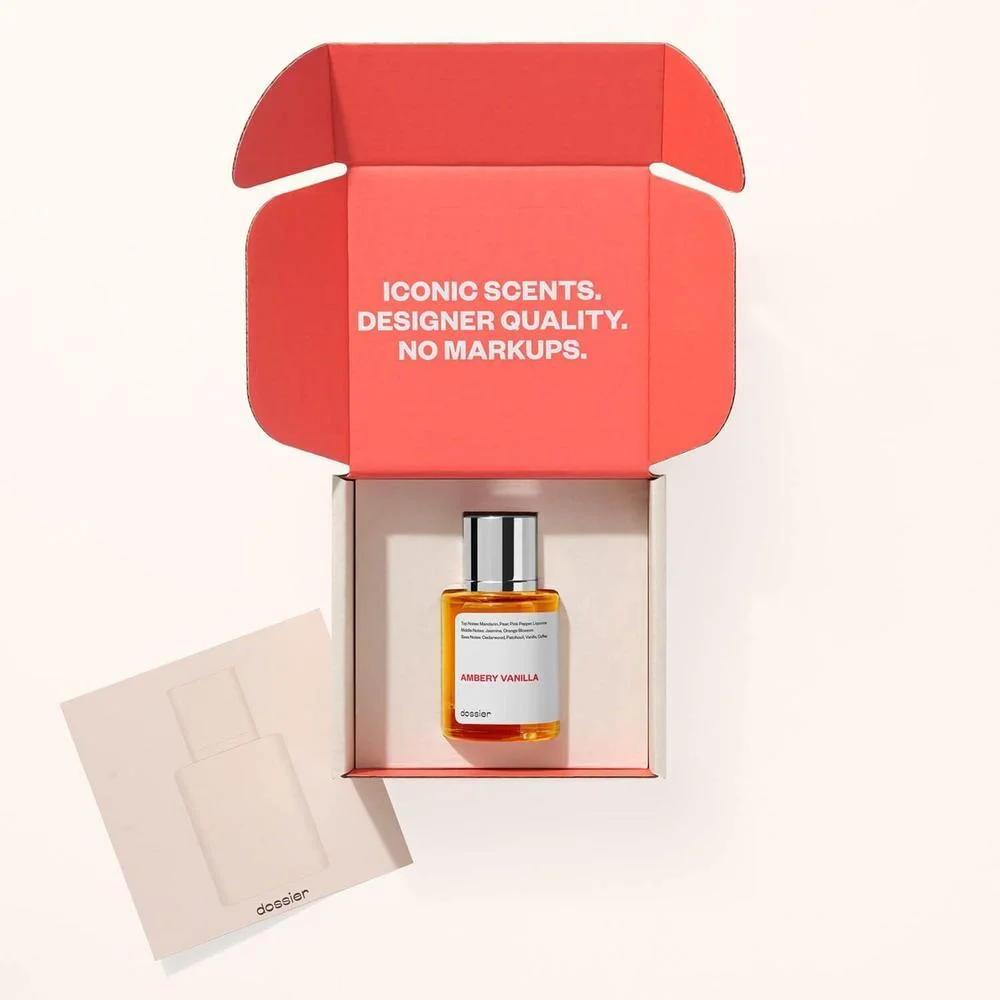Dossier - Fragancia Ambery Vanilla Eau de Parfum Inspirada en Black Opium de YSL Larga Duración para Mujer