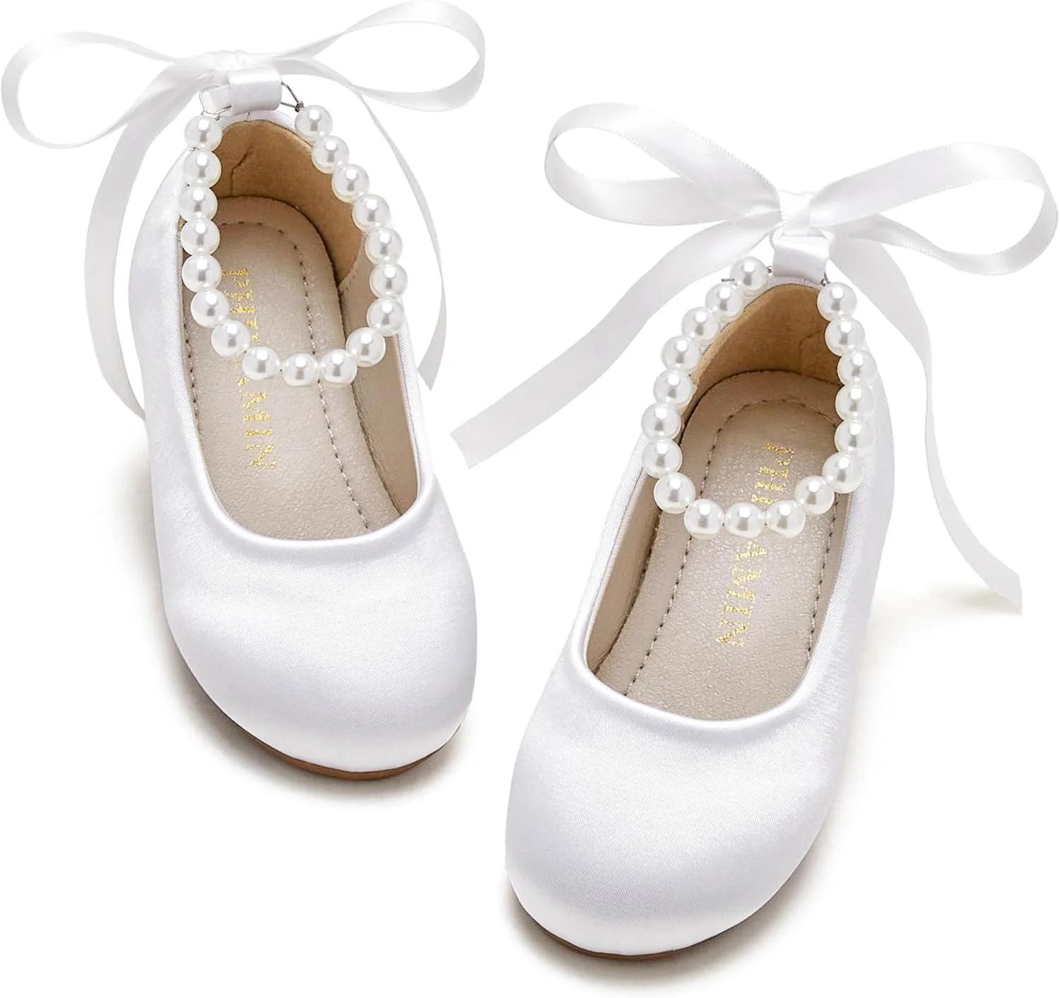Zapatos de ballet Phiramin para niña con correa de perla
