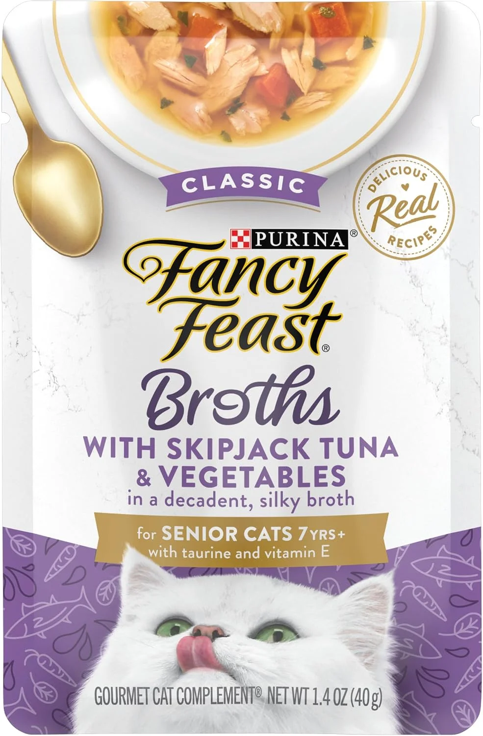 Alimento Húmedo Purina Fancy Feast Senior para Gatos Atún en Caldo 16 Unidades 1.4 oz