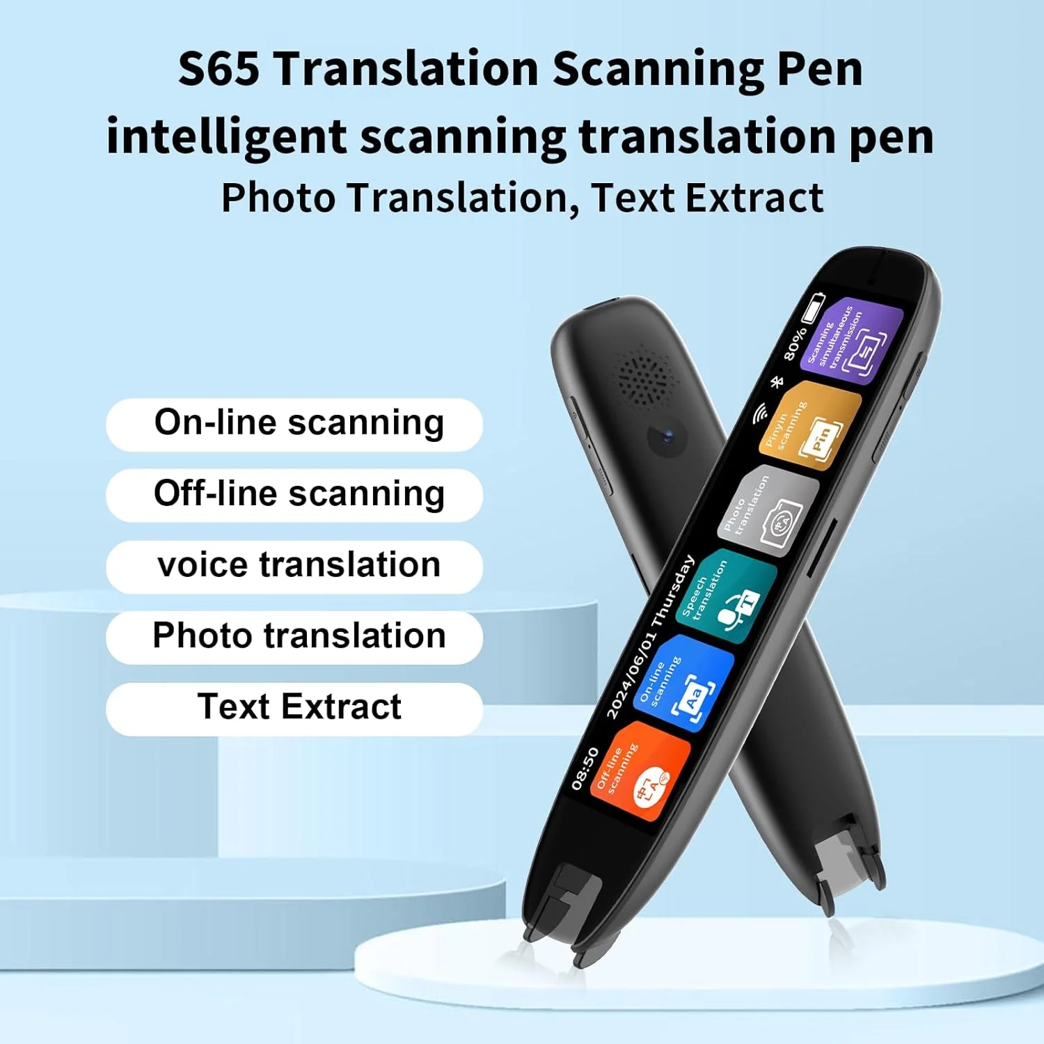 Translation Pen, 142 Language Translator Device Translator Pen, Text Extract Pen, Pen Scanner for Travel Learning and Dyslexia, Reading Pen &Translate Pen