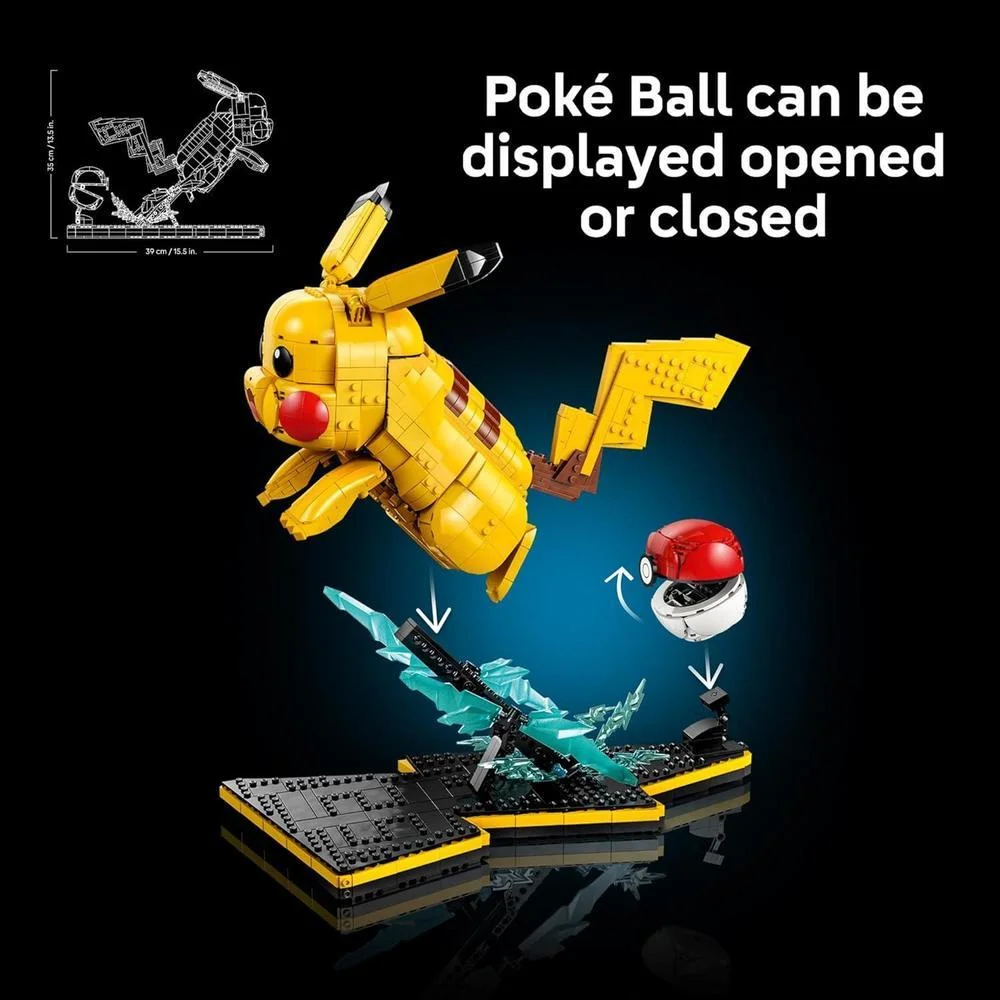 LEGO Pokémon Pikachu y Poké Ball - Set de construcción coleccionable para adultos, decoración de oficina o regalo