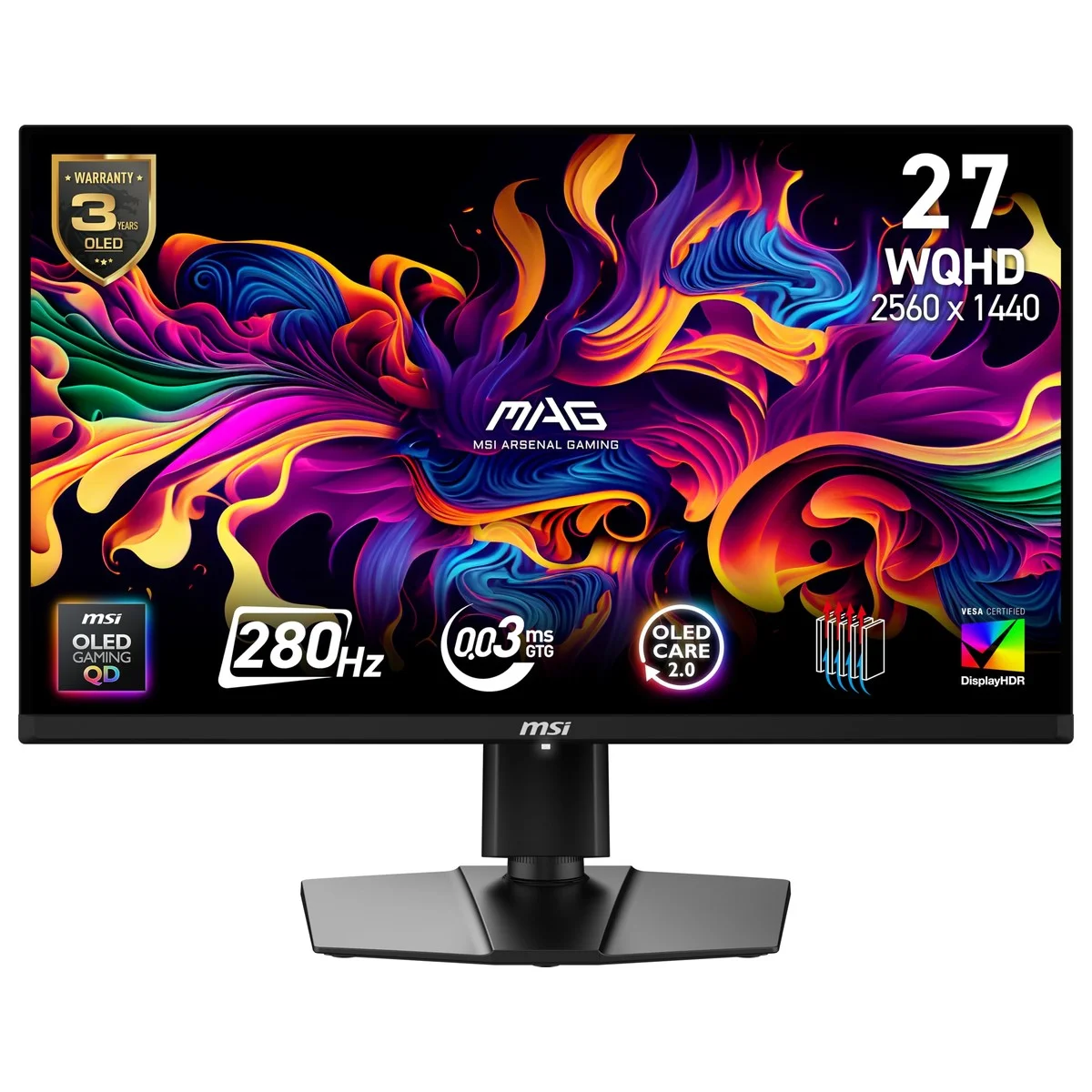 Monitor Gaming MSI MAG 271QP QD-OLED X28 27 pulgadas WQHD 2560x1440 280Hz