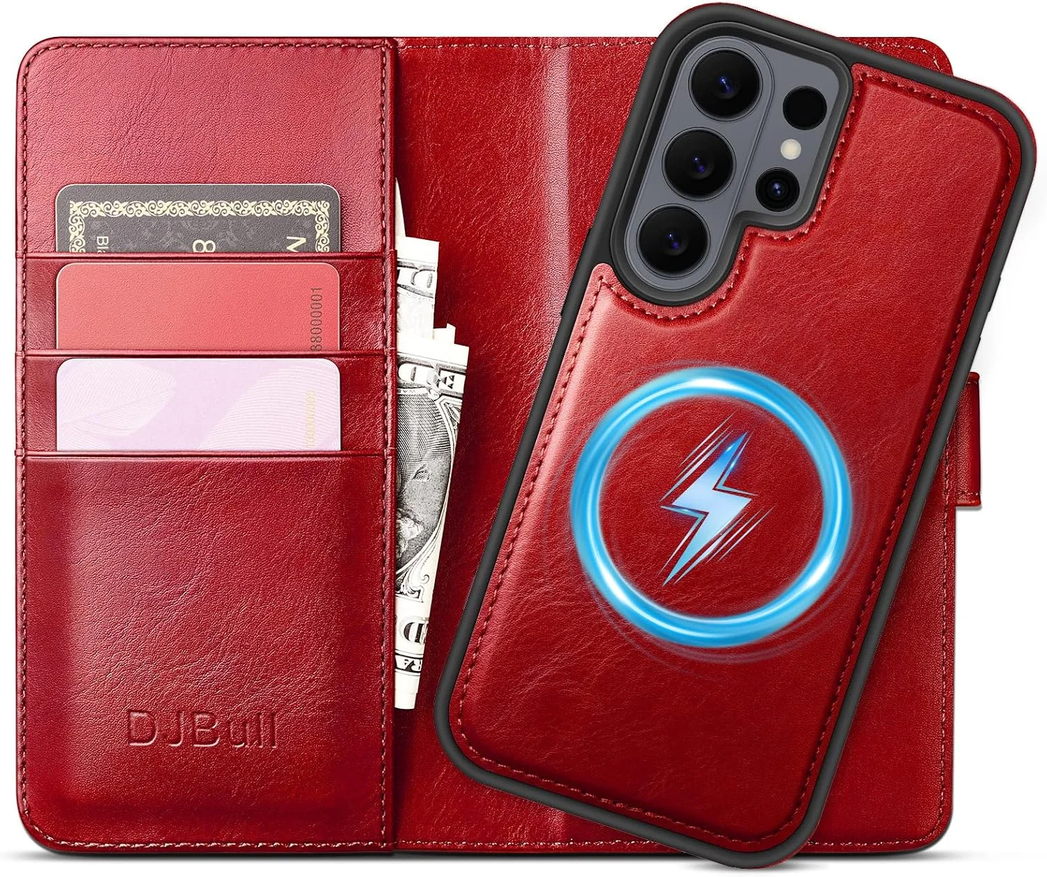Funda cartera DJBull 2 en 1 para Samsung Galaxy S26 Ultra con bloqueo RFID
