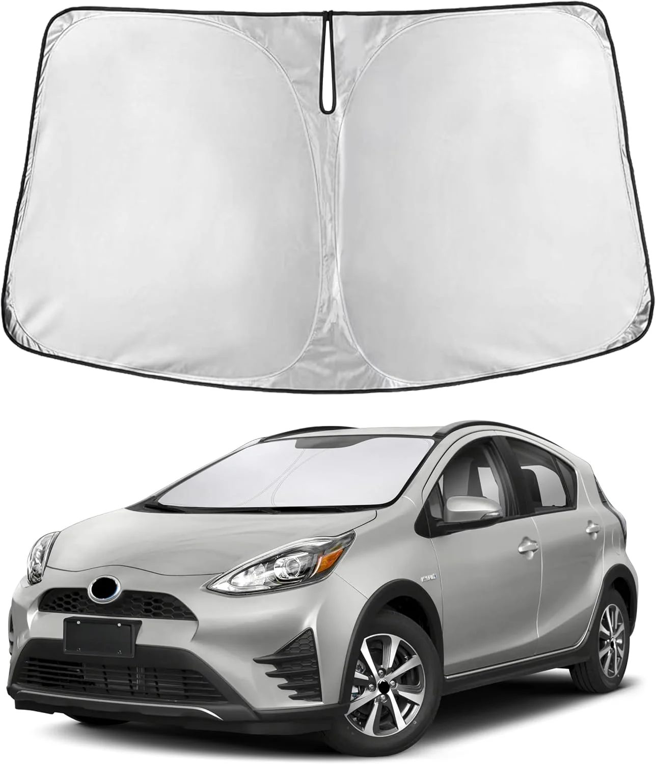 Parasol para parabrisas EcoNour compatible con Toyota Prius C 2012-2019