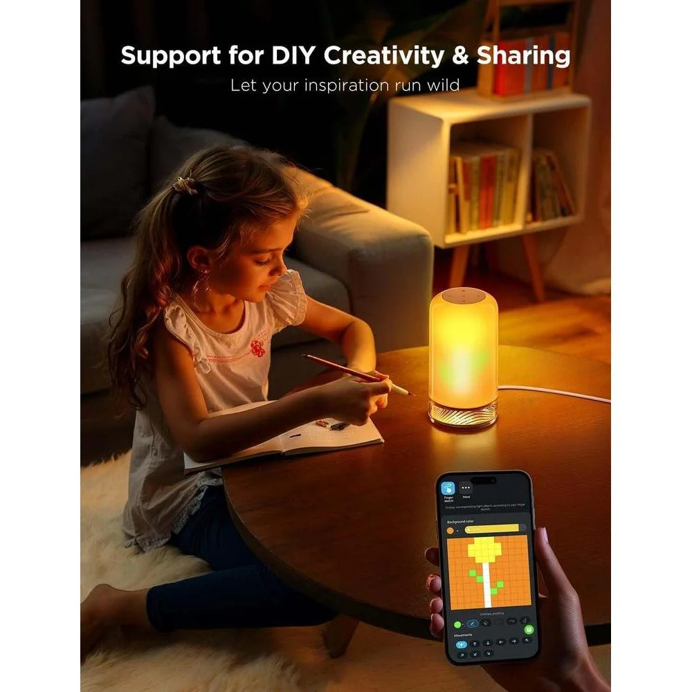 Lámpara de mesa inteligente Govee RGBIC, compatible con SmartThings, Alexa, con 64 modos de escena, para dormitorio y sala