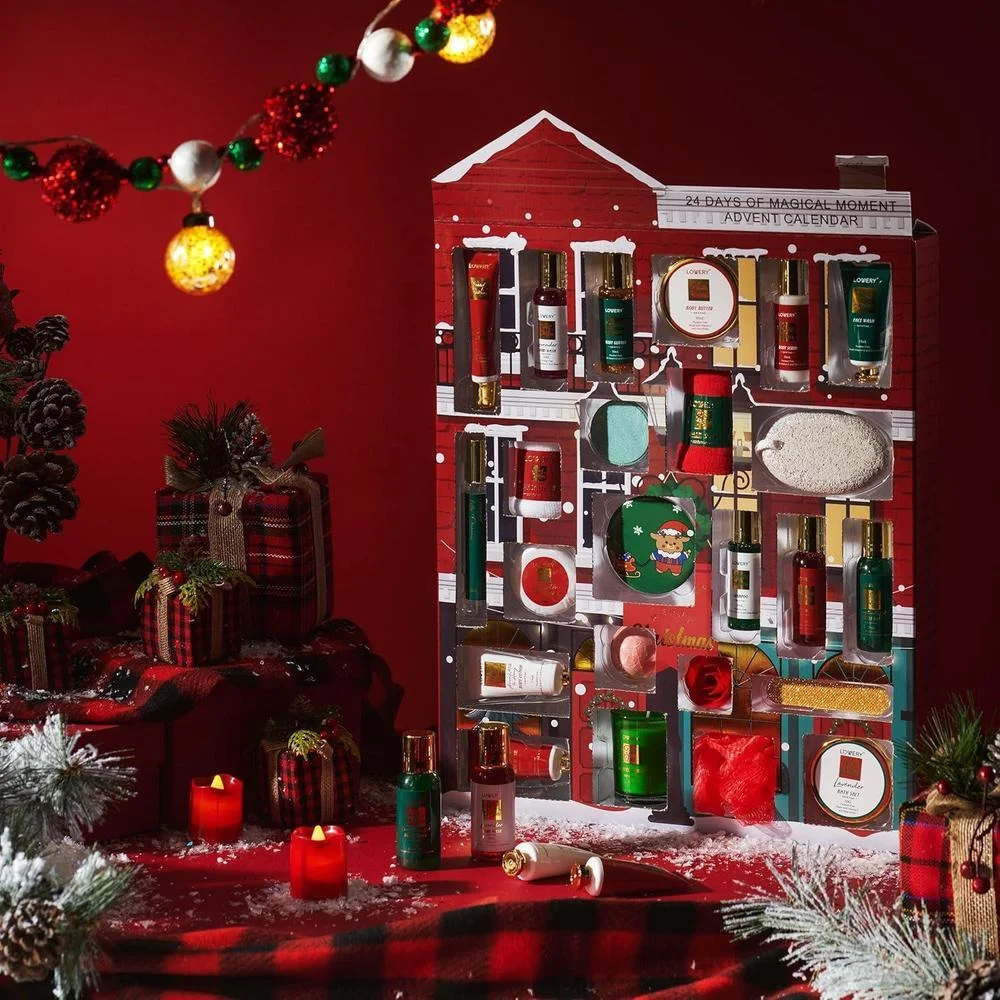 Calendario de Adviento 2024 para adultos, set de belleza y spa de Navidad, incluye 24 productos de cuidado personal, edición limitada