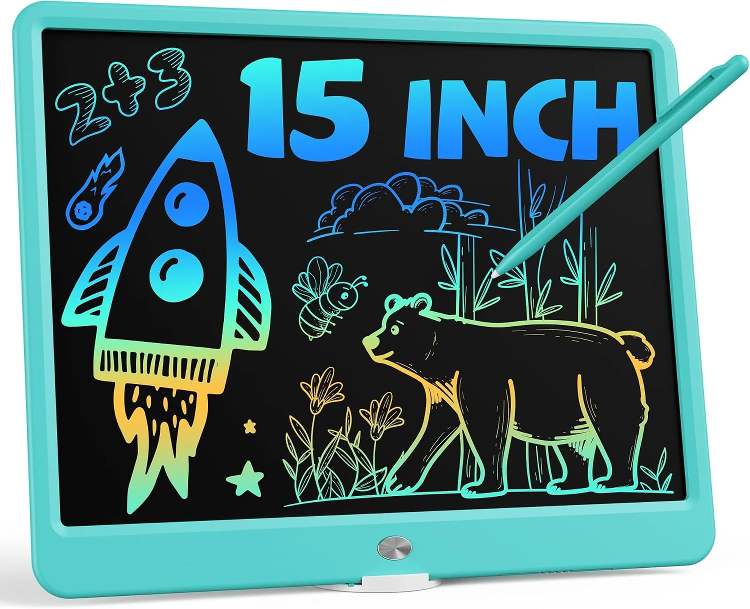 Pizarra LCD Bravokids 15 pulgadas para dibujo infantil color azul