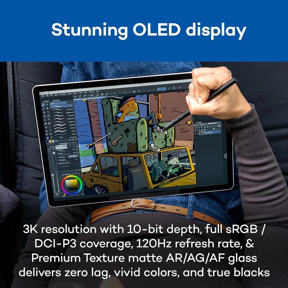 Wacom MovinkPad Pro 14, tableta gráfica móvil Android. Pantalla OLED, Pro Pen 3 sin batería, 12GB RAM, 256GB almacenamiento