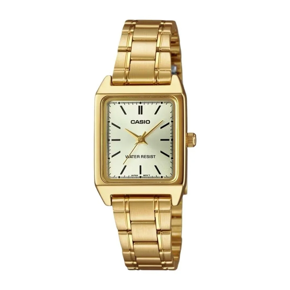 Reloj de pulsera Casio LTP-V007G-9E rectangular dorado para mujer