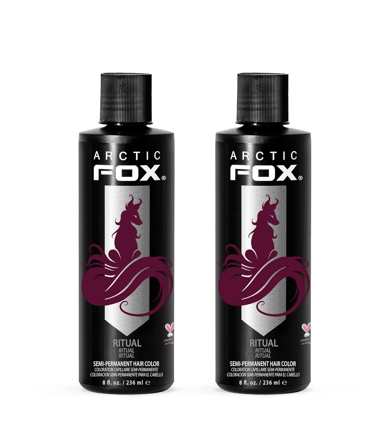 ARCTIC FOX Semi-Permanent Hair Dye Ritual - Burgundy Red - 2 x 8 oz