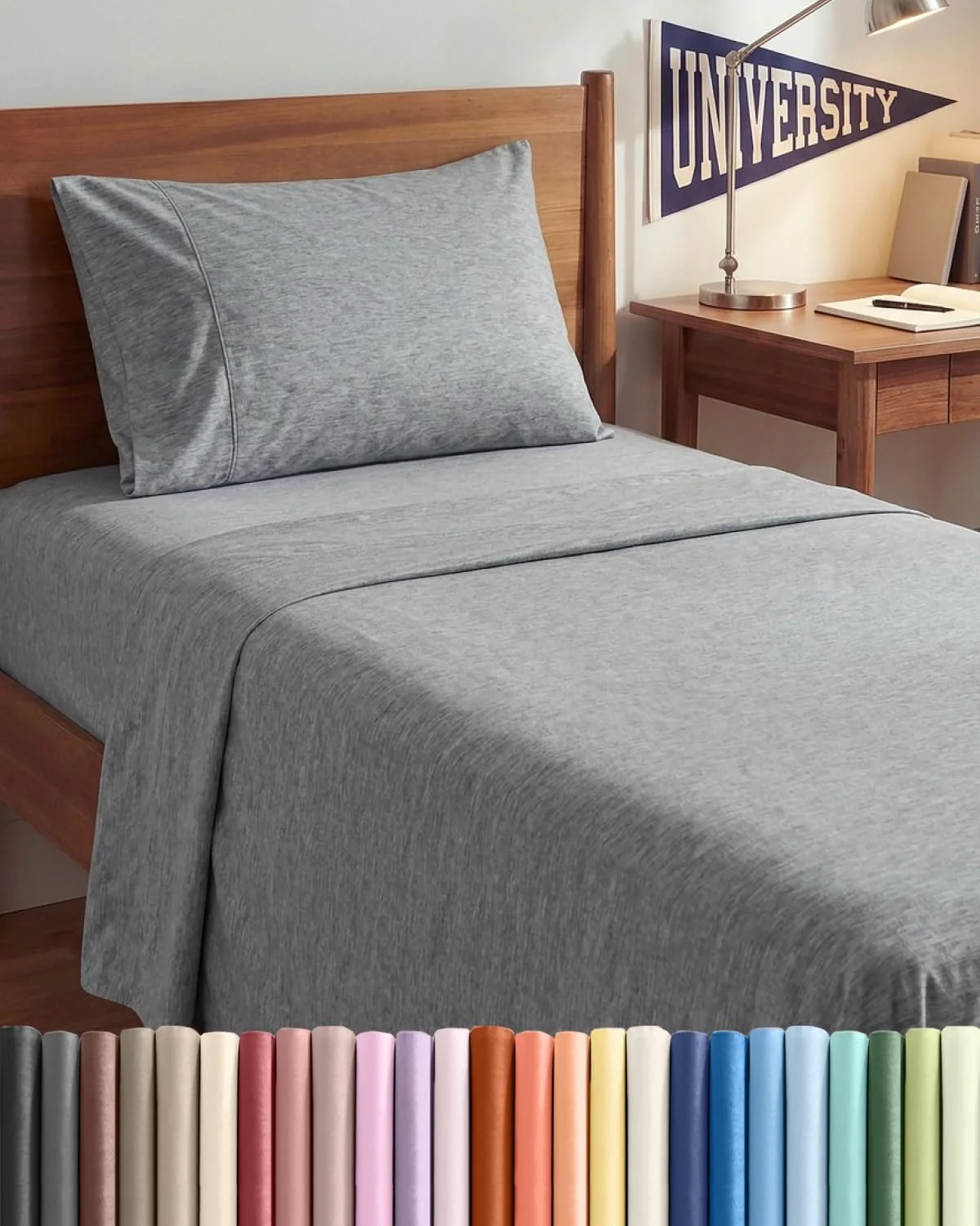 Juego de sábanas Twin XL 3 piezas CGK Unlimited microfibra gris