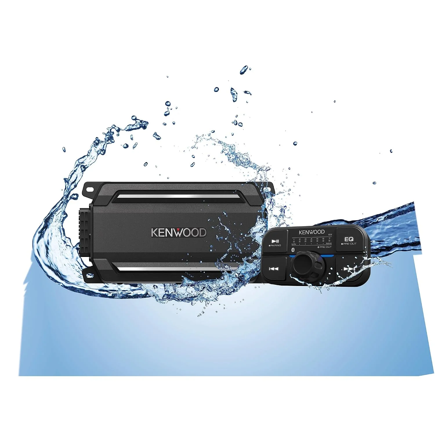 KENWOOD KAC-M5024BT Compact 4-Channel 600 Watt Car Amplifier with Bluetooth Streaming. Built for Marine, ATV and Powersport Applications. Waterproof, Dustproof, Rust Proof and Vibration Proof