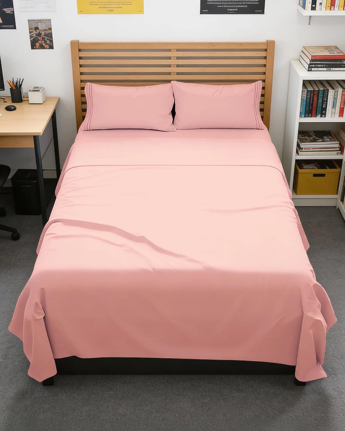 Juego de sábanas Full XL 4 piezas CGK Unlimited rosa bebé