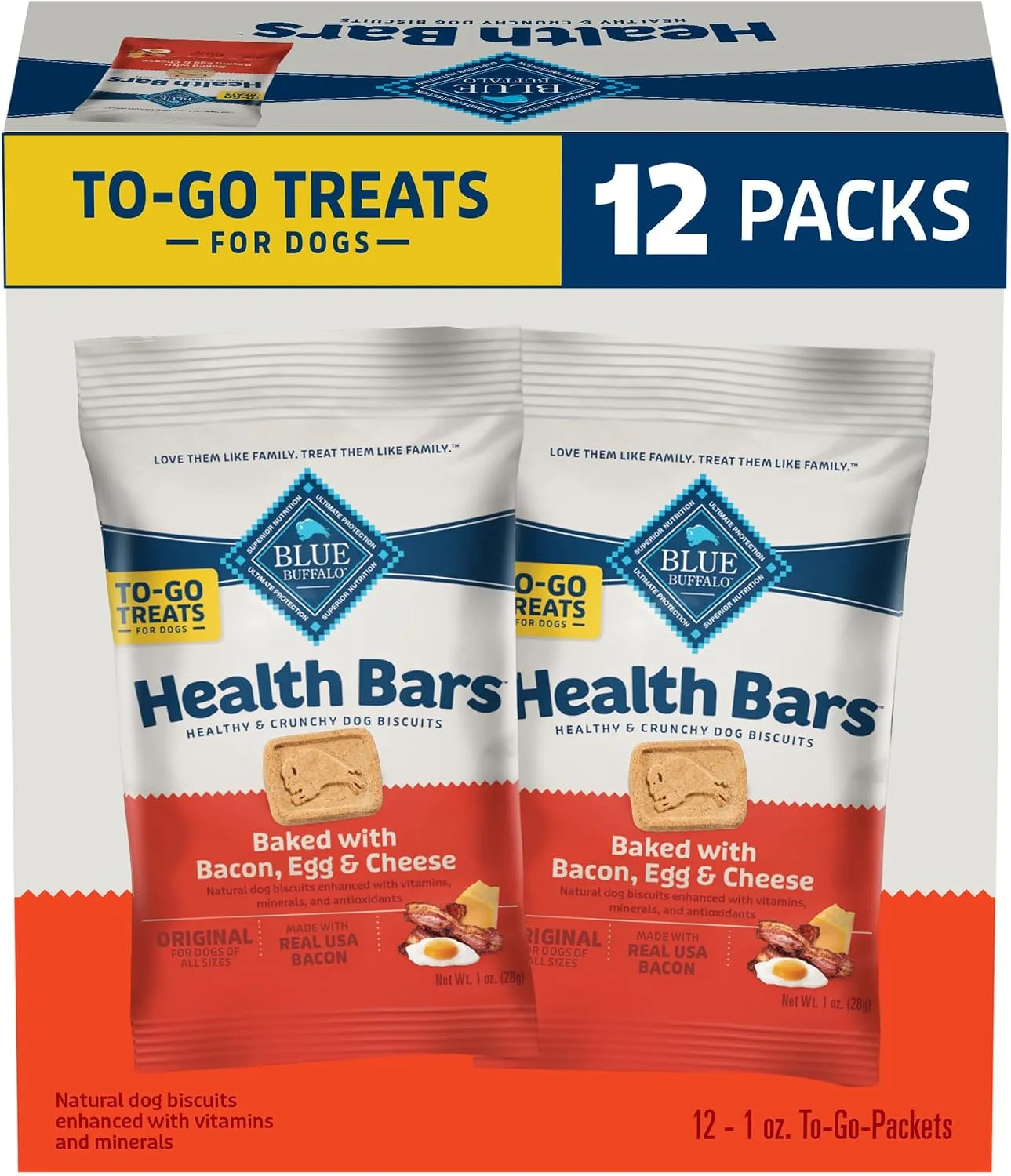 Galletas para perros Blue Buffalo Health Bars Bacon Huevo y Queso Mini 12 unidades