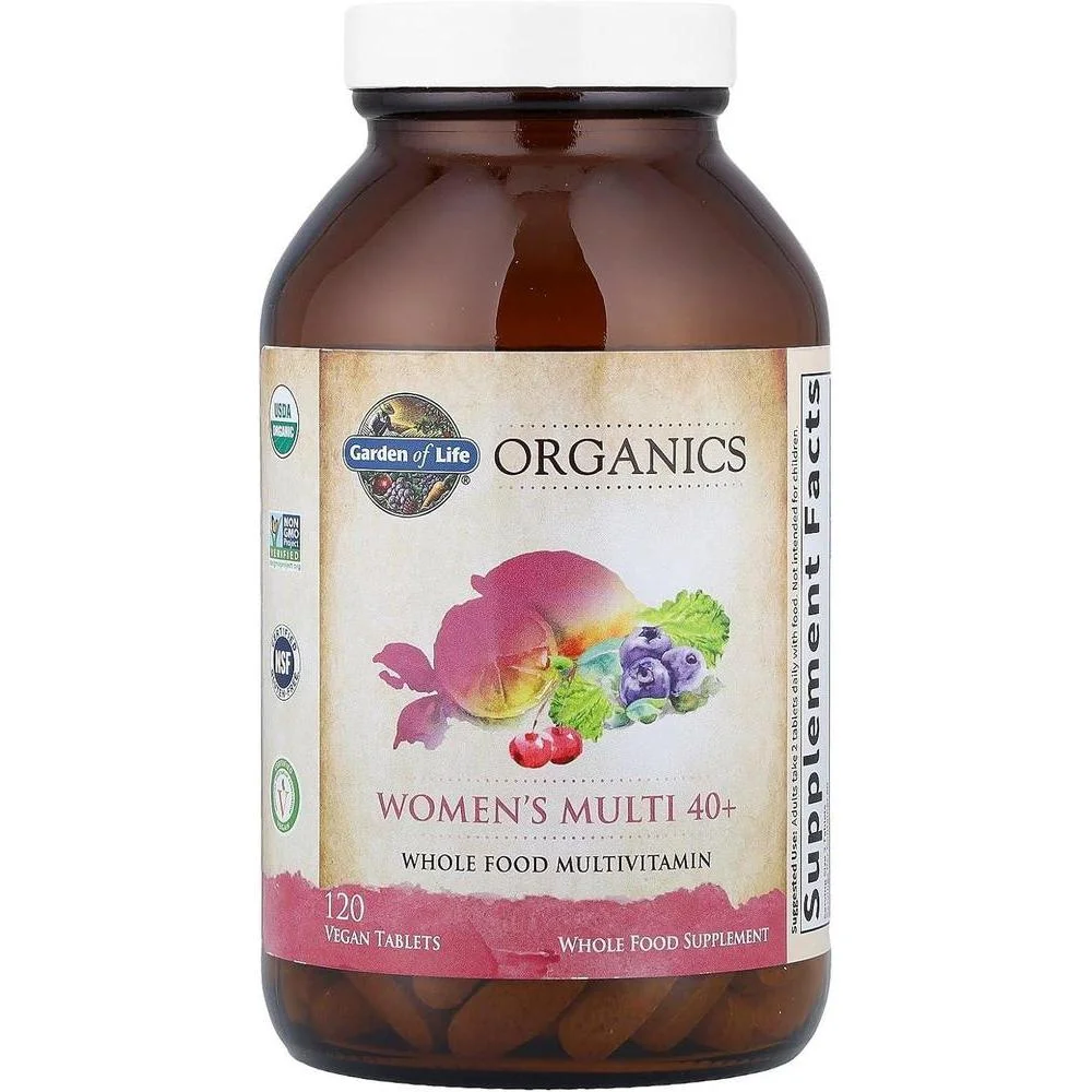 Garden of Life Multivitaminas para Mujeres Mayores de 40, Apoyo a la Salud Hormonal y del Seno, Orgánicas y Veganas