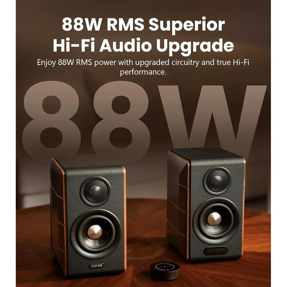 Edifier S880DB MKII Altavoces Hi-Fi de Estantería con LDAC Bluetooth, USB-C, Óptica, Coaxial y RCA