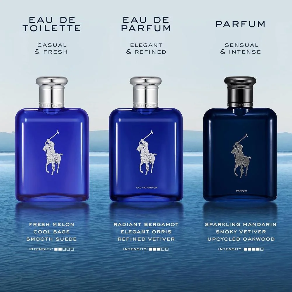 Ralph Lauren Polo Blue Parfum Colonia Hombre Acuático y Fresco con Cítricos, Romero y Vetiver Fragancia Intensa