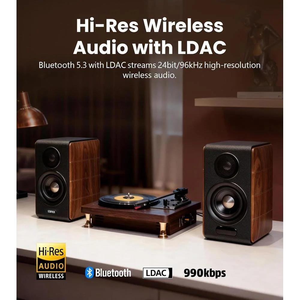 Edifier S880DB MKII Altavoces Hi-Fi de Estantería con LDAC Bluetooth, USB-C, Óptica, Coaxial y RCA
