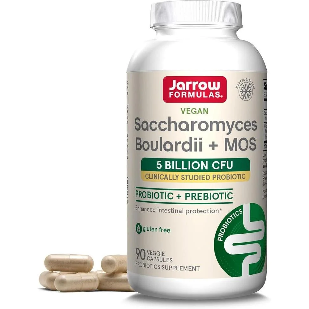 Suplemento Probiótico Jarrow Formulas Saccharomyces Boulardii + MOS 5 Billones CFU 90 Cápsulas Vegetales