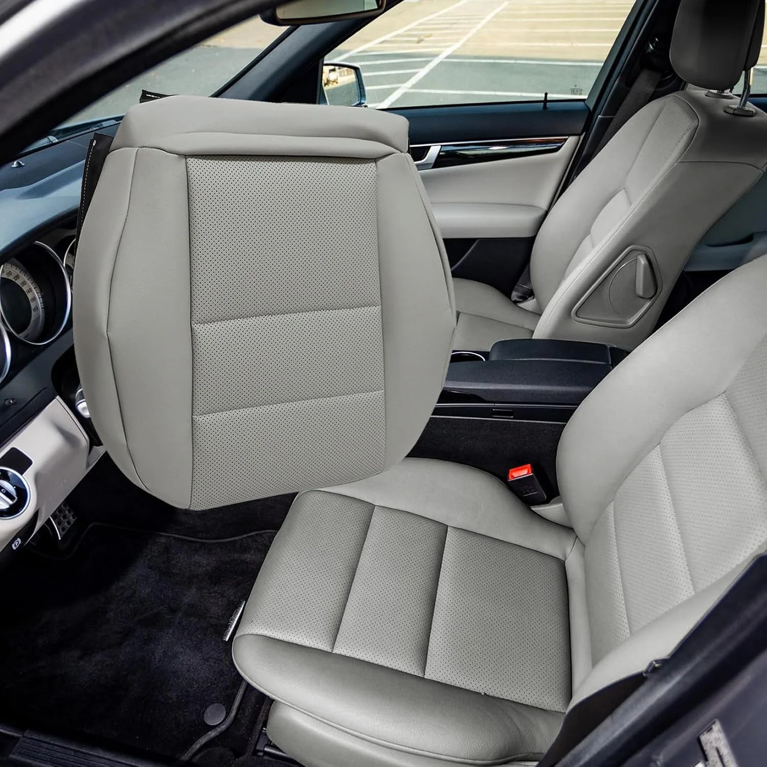 Funda de asiento inferior Nlqr para Mercedes Benz C250 C300 C350 W204 2008-2015 gris