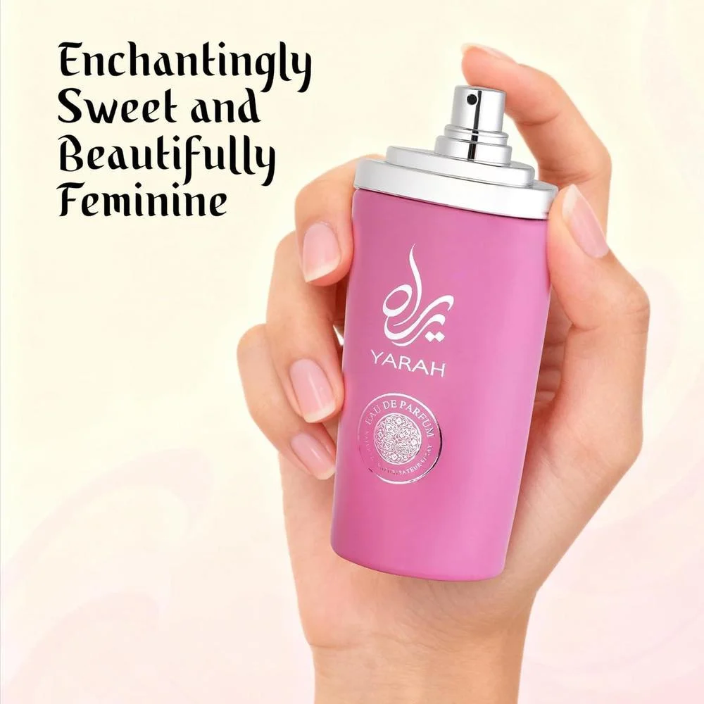 SAADAH Yarah Eau De Parfum para Mujer 4.0 Fl.oz, 120ml Perfume Oriental Vainilla Gourmand, Orquídea Dulce, Mandarina, Frutas Tropicales, Vainilla, Musk y Sándalo, Fragancia de Lujo Polvosa de Larga Duración