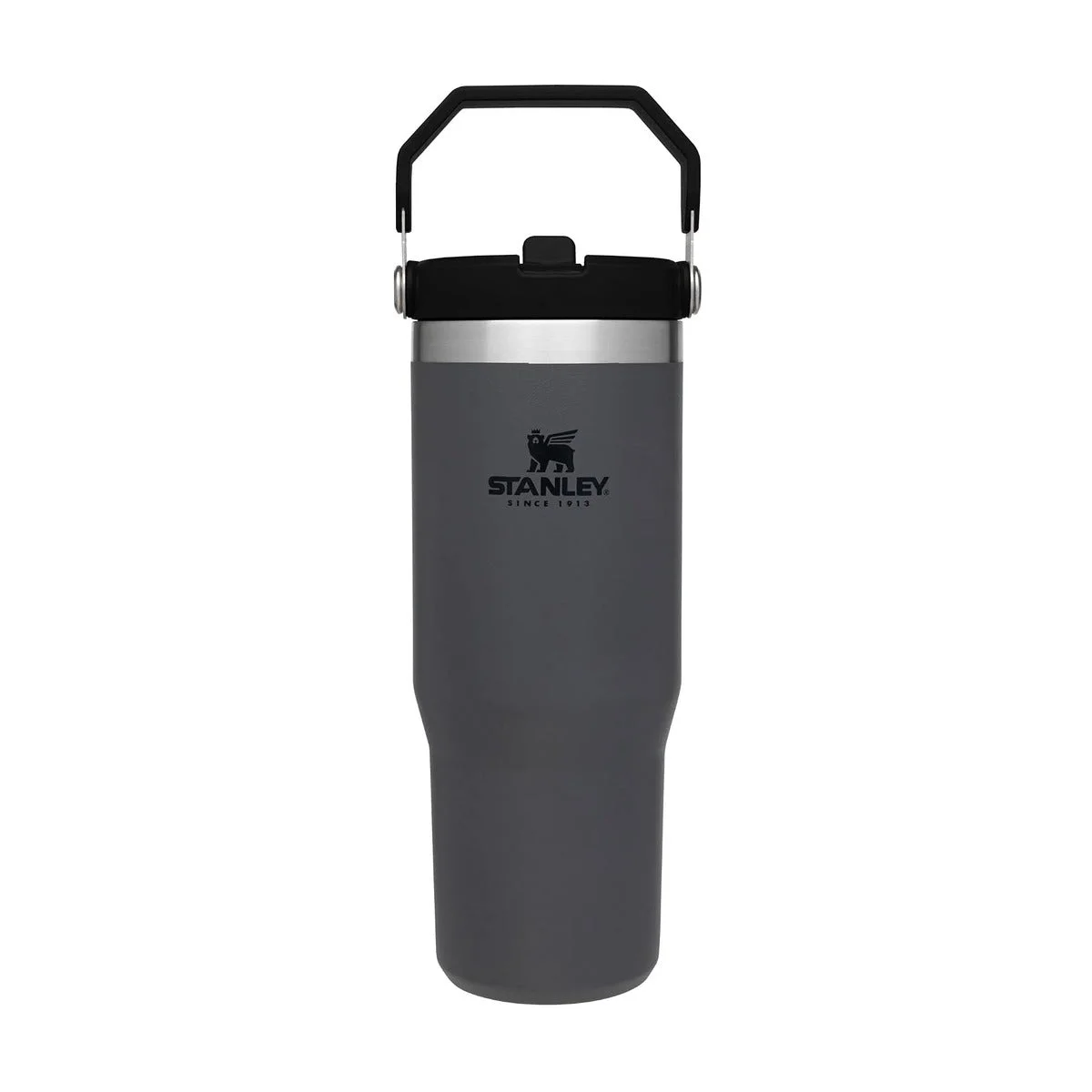 Vaso Tumbler Stanley IceFlow Flip Straw 30 oz con Asa y Tapa Abatible Carbón