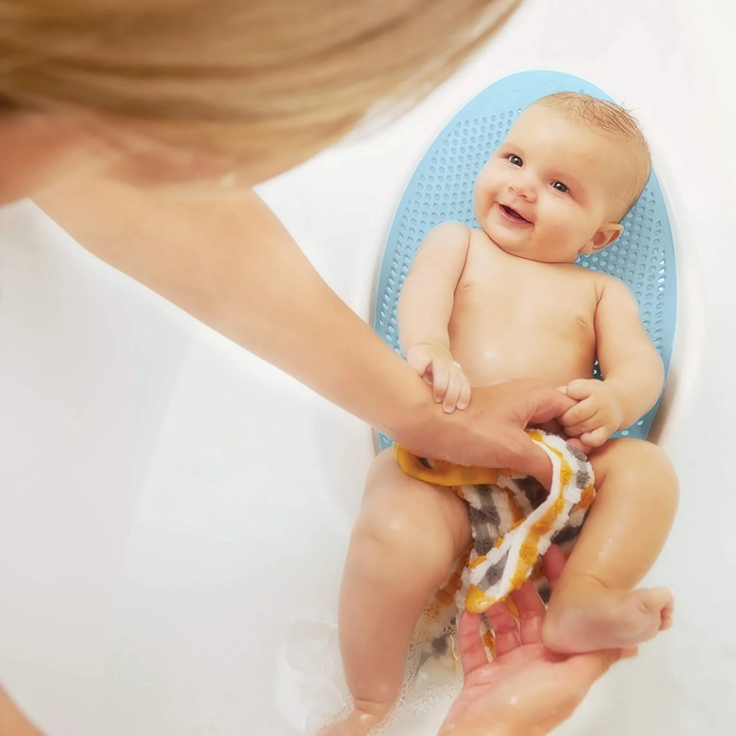 Angelcare Soft-Touch Asiento de Baño y Enjuagador para Bebé Aqua