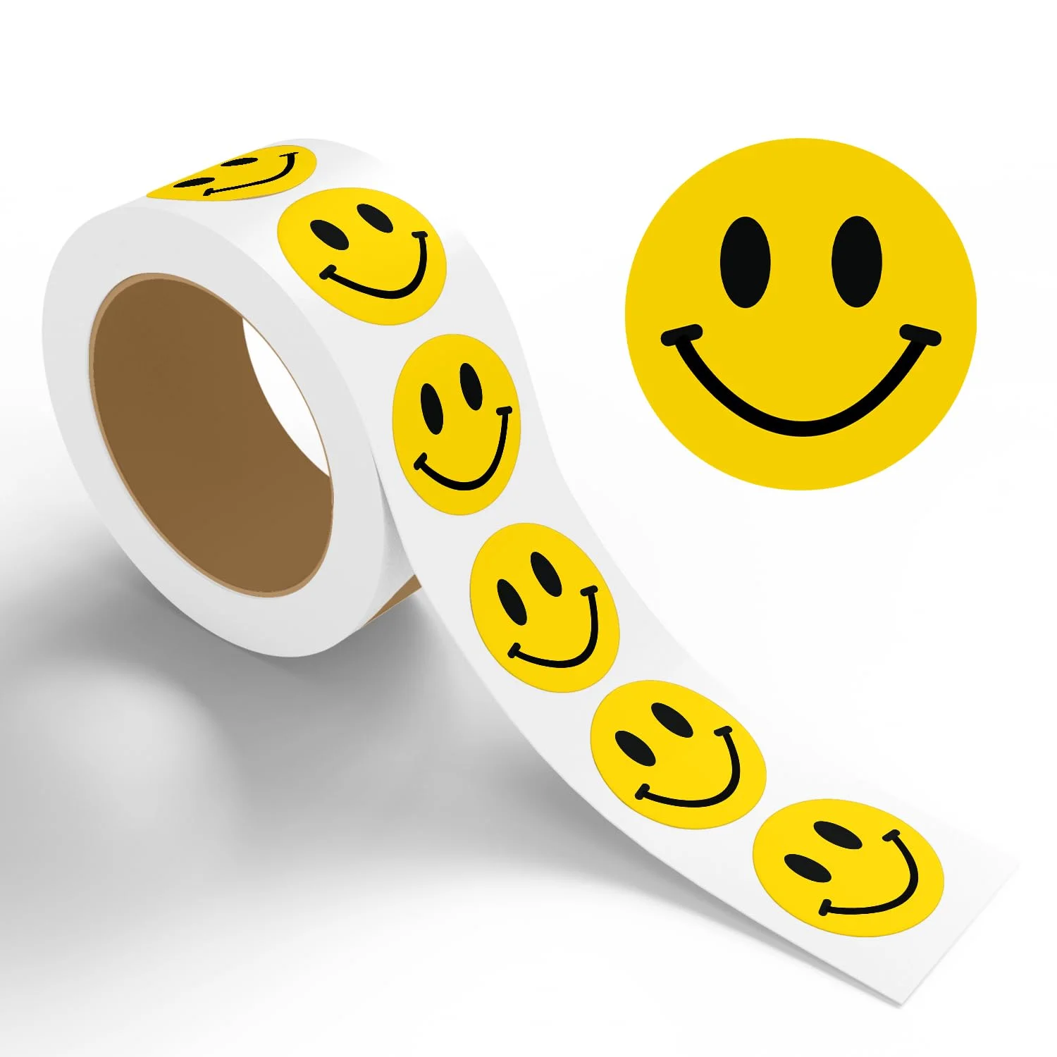 Etiquetas adhesivas Stickerjet cara feliz 4x4 pulgadas rollo de 500