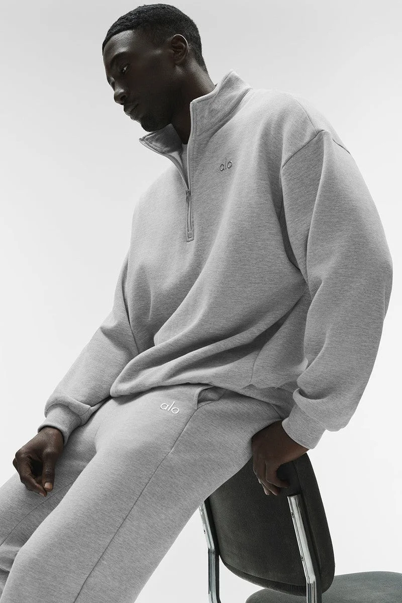 Alo Yoga Accolade 1/4 Zip Pullover - Athletic Heather Grey - XXS - XXS