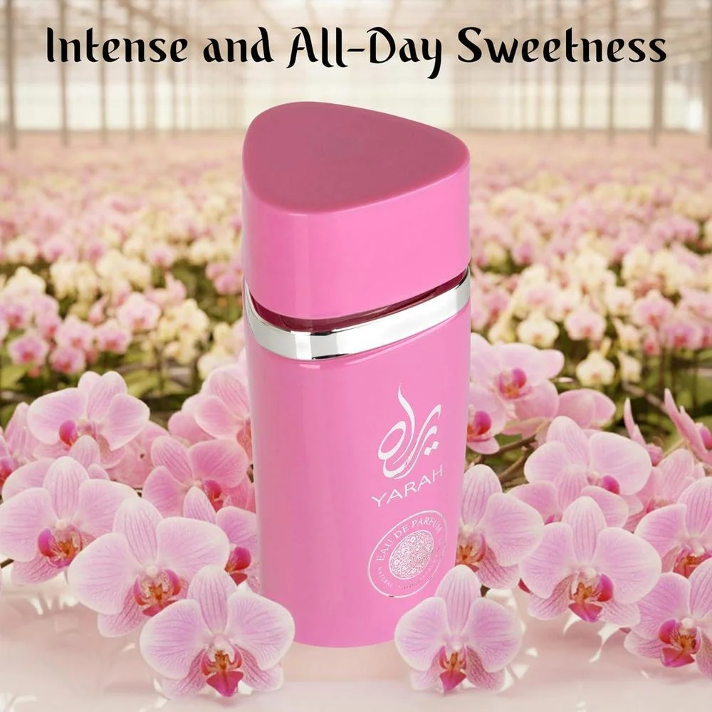 SAADAH Yarah Eau De Parfum para Mujer 4.0 Fl.oz, 120ml Perfume Oriental Vainilla Gourmand, Orquídea Dulce, Mandarina, Frutas Tropicales, Vainilla, Musk y Sándalo, Fragancia de Lujo Polvosa de Larga Duración