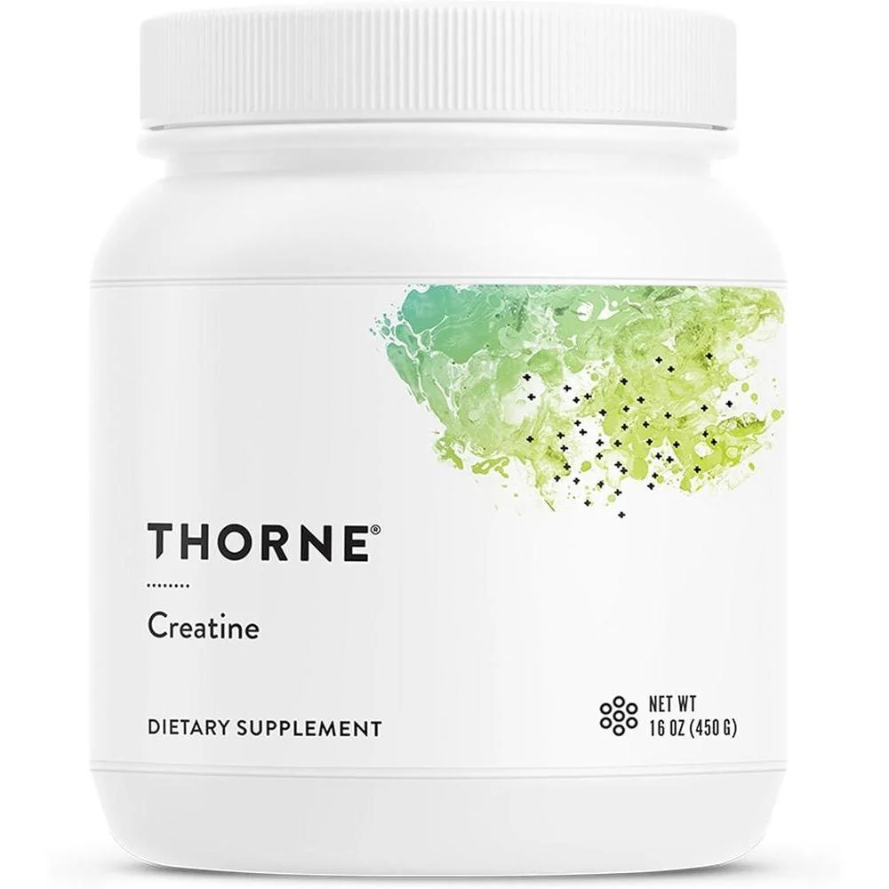 Creatina en polvo Thorne Research para producción de energía, masa corporal magra, resistencia y potencia, NSF para deporte