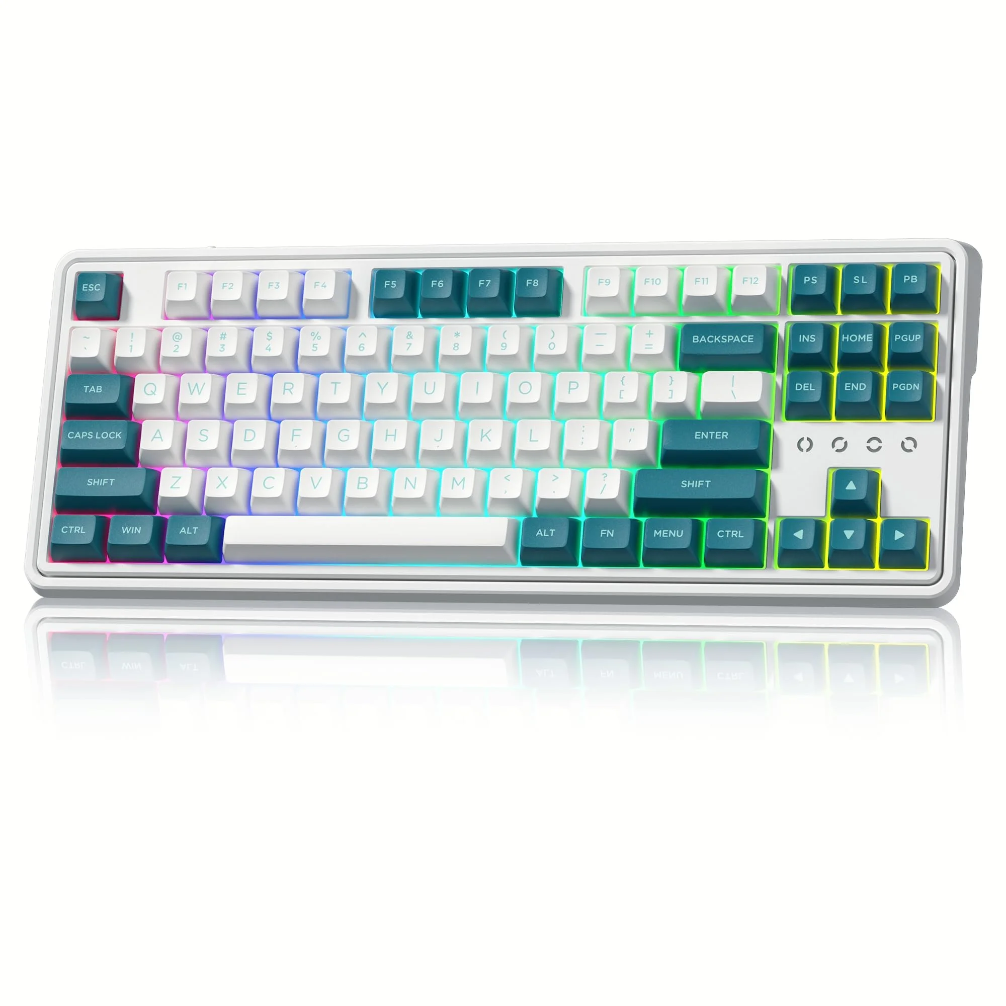 Teclado Gamer Mecánico 75% Inalámbrico FL Esports CMK87 Verde