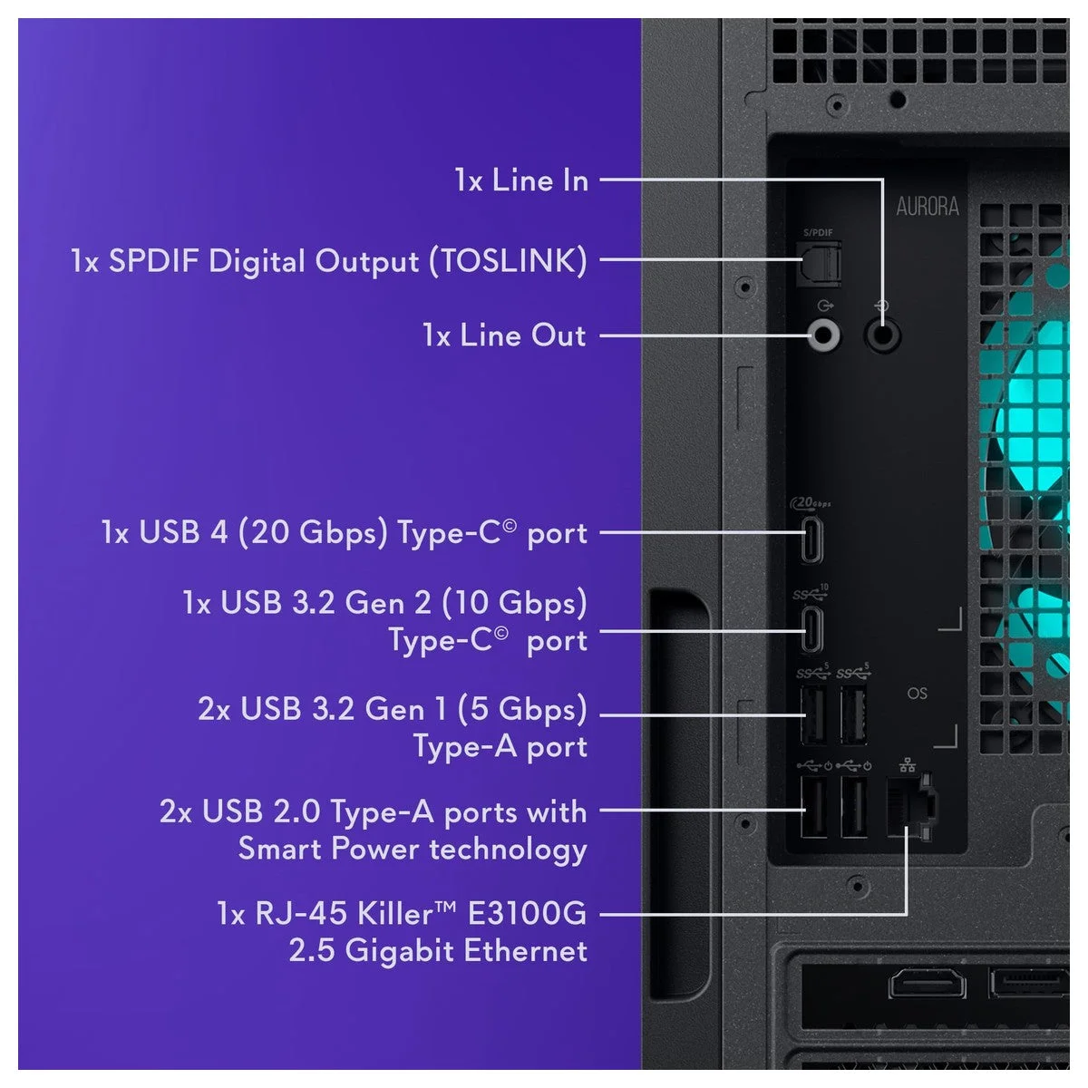 Alienware Aurora Gaming Desktop con Intel Core Ultra 7, NVIDIA GeForce RTX 5060Ti, 16GB RAM, 1TB SSD, PSU Platino