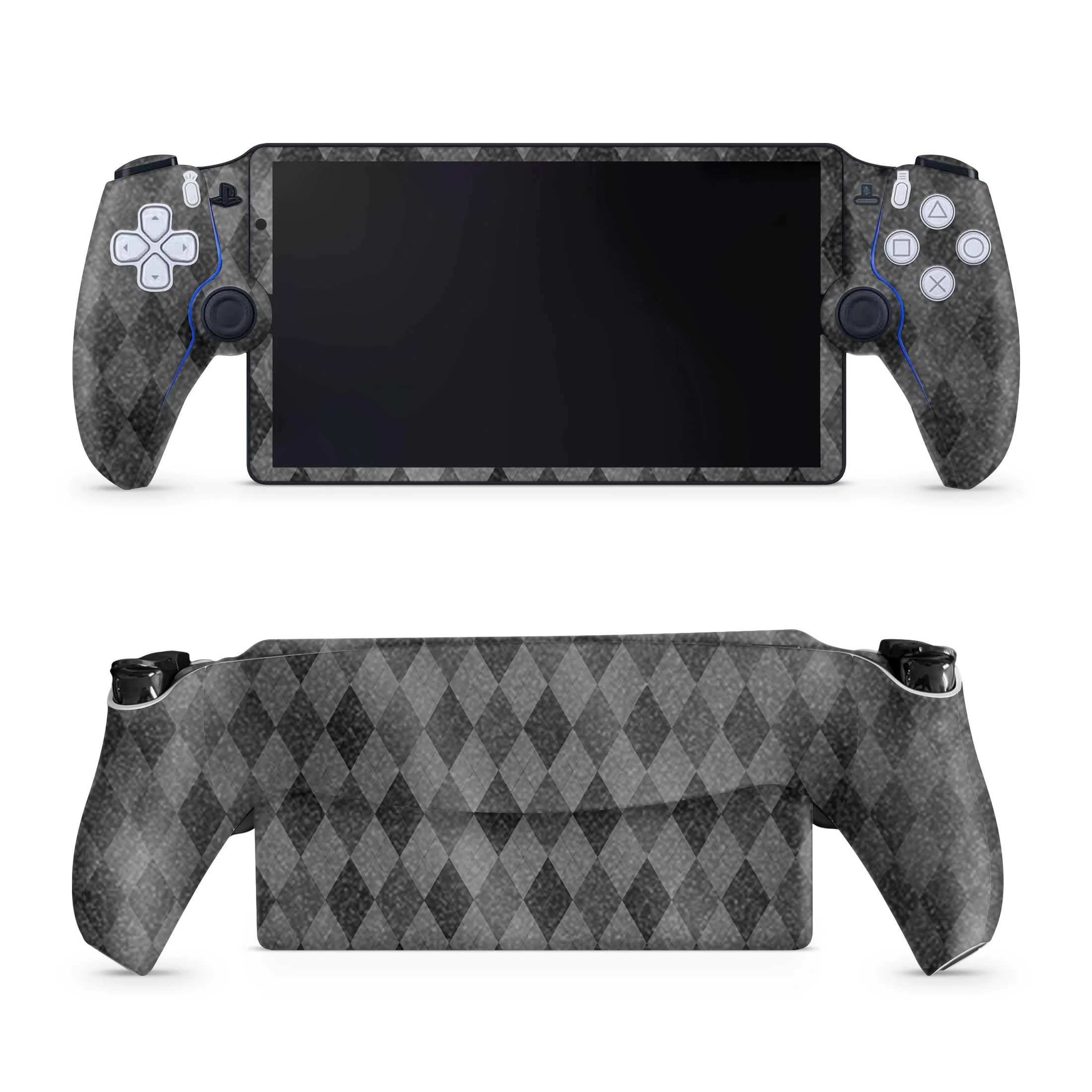 Skin Glossy Glitter para PS5 Portal Remote Player Black Argyle