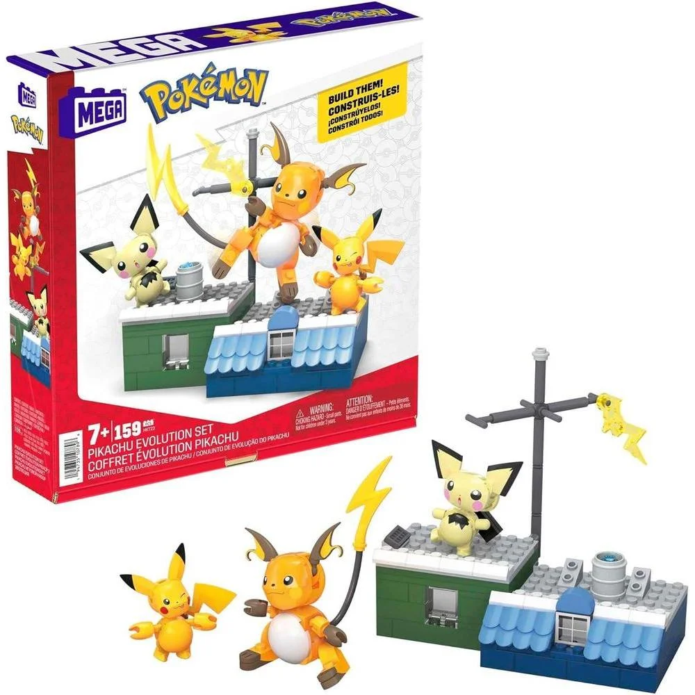 Set de Construcción MEGA Pokémon Evolución de Pikachu con 159 Piezas