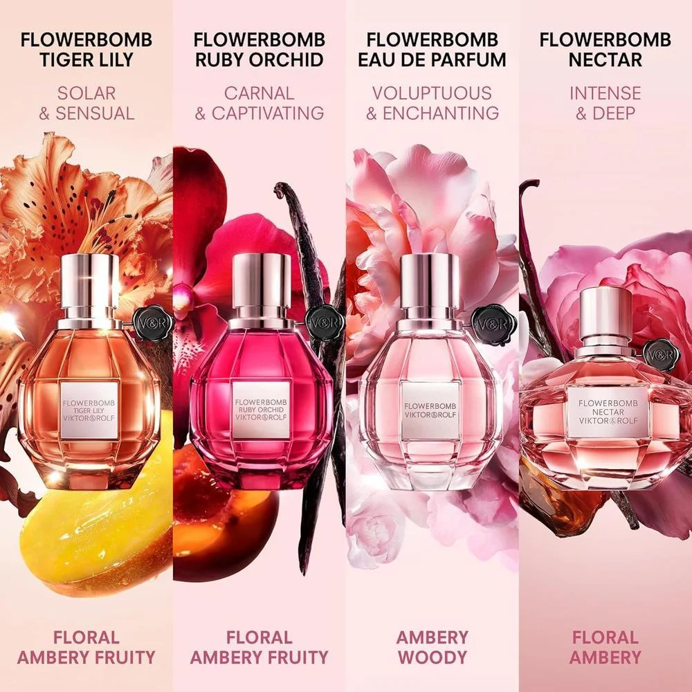 Viktor&Rolf Flowerbomb Nectar Eau de Parfum para mujer - Fragancia floral, picante y cálida con tonalidades de pólvora y vainilla