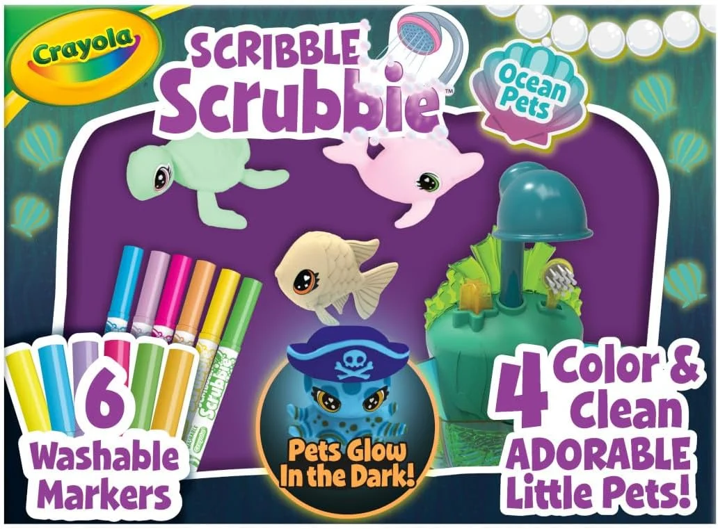Crayola Scribble Scrubbie Glow Lagoon Pets, Sea Animal Toys