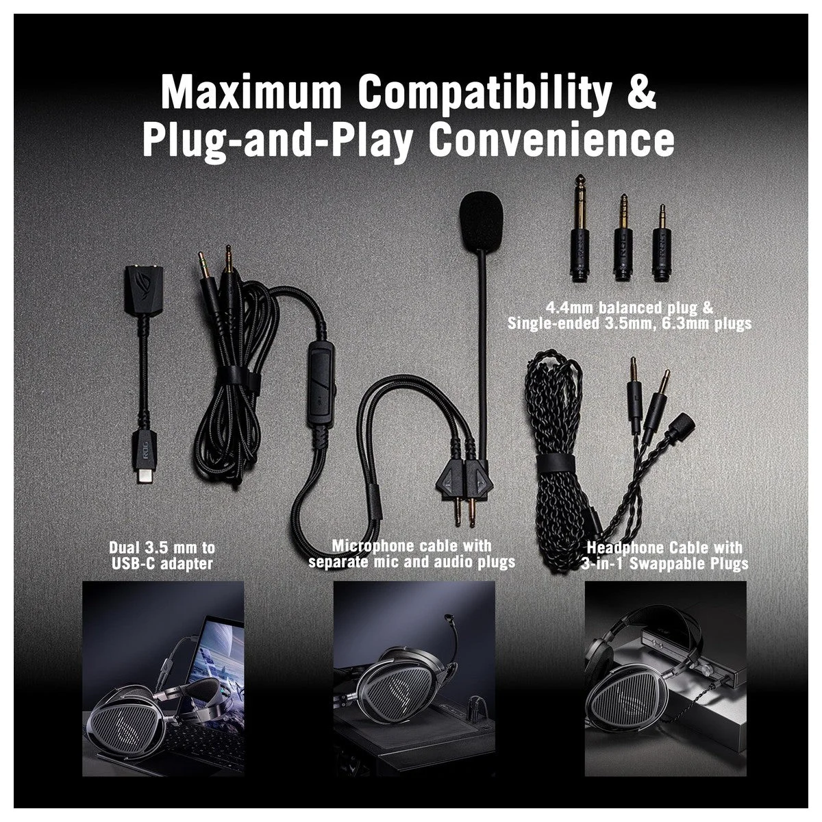 ASUS ROG Kithara Auriculares Gaming Audiófilos con Micrófono y Controladores Magnéticos