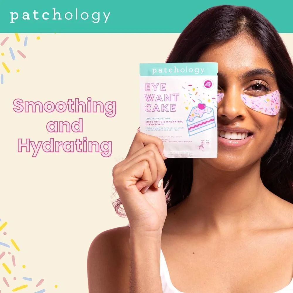 Patchology Eye Want Cake Parches Hidratantes y Suavizantes para Ojos Hinchados, Ojeras y Líneas Finas Pack de 5