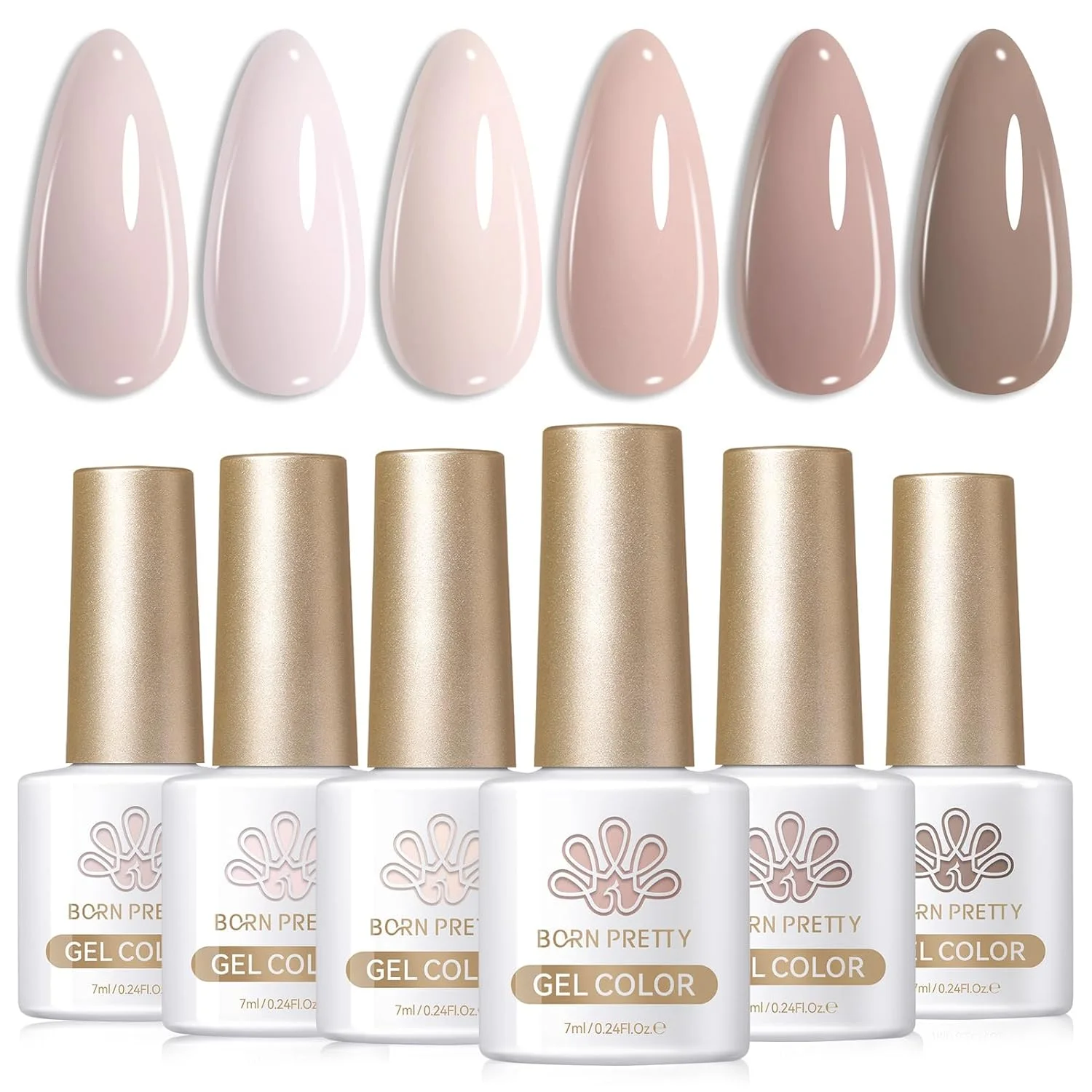 Esmalte de Uñas Gel Born Pretty Nude Pink Tono Piel Natural