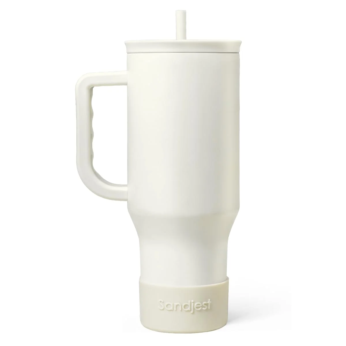 Vaso térmico Sandjest Ivory 40oz con asa y bombilla