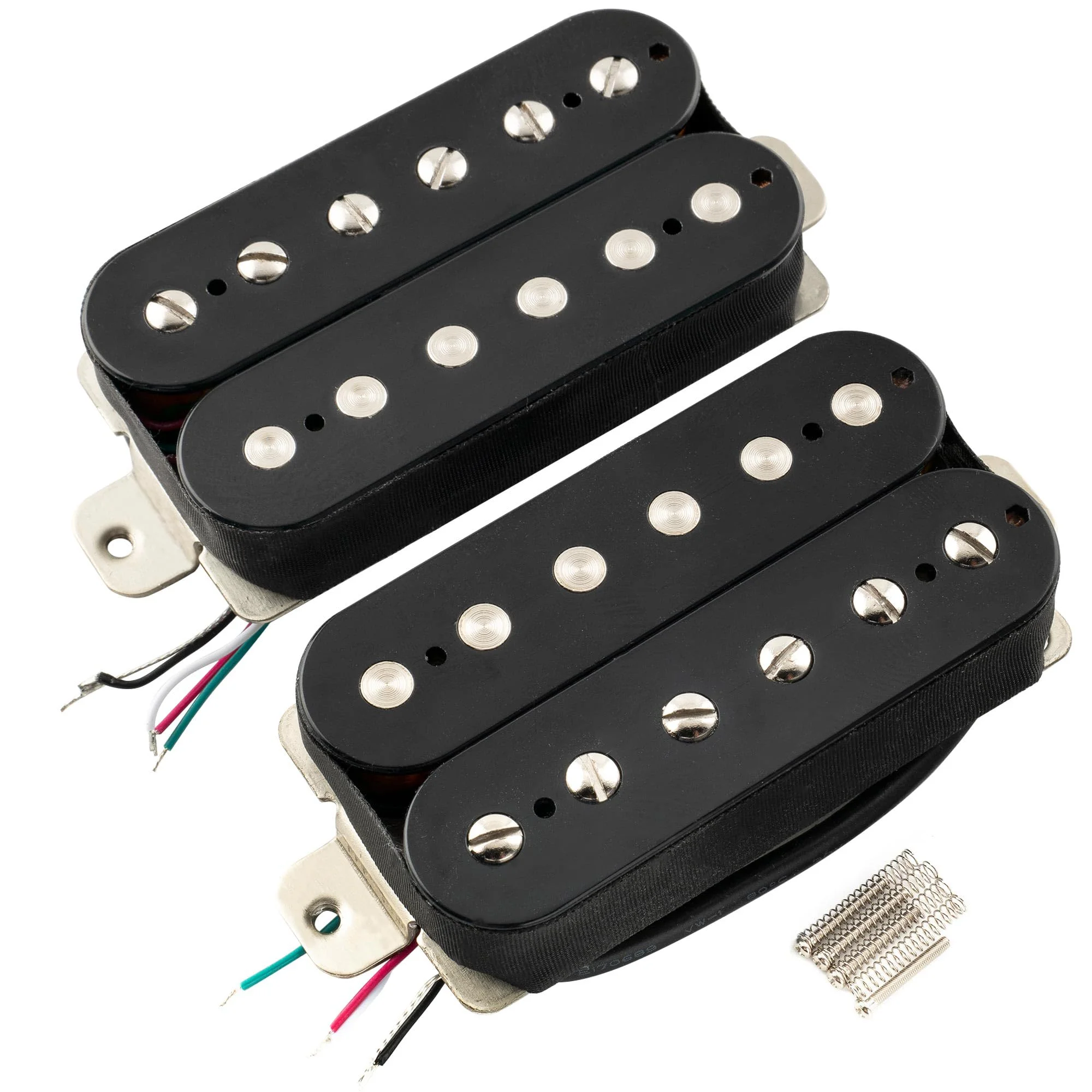 Juego de pastillas Musiclily Pro LP-OMHA Alnico 5 Humbucker para guitarra eléctrica negro