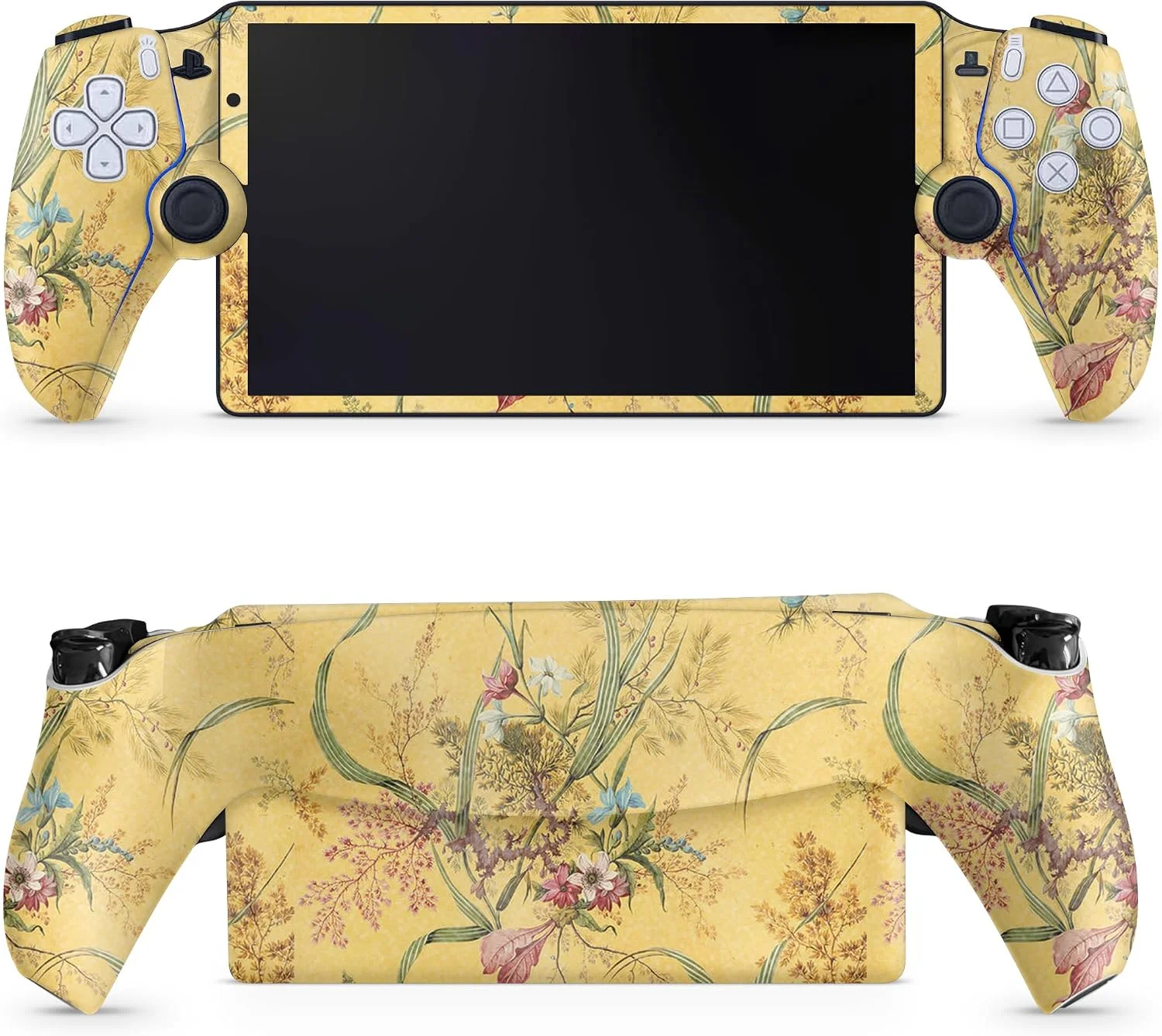Skin Glossy Glitter Gaming para PS5 Portal Remote Player Mármol Amarillo