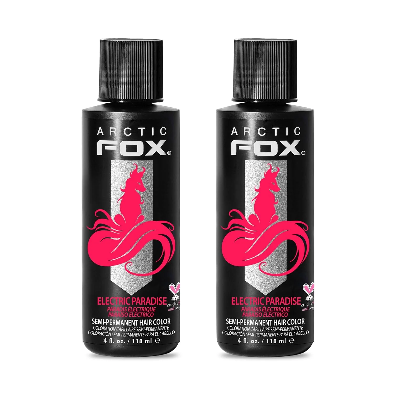 ARCTIC FOX Semi-Permanent Hair Dye - Electric Paradise UV Reactive - 2x4 oz
