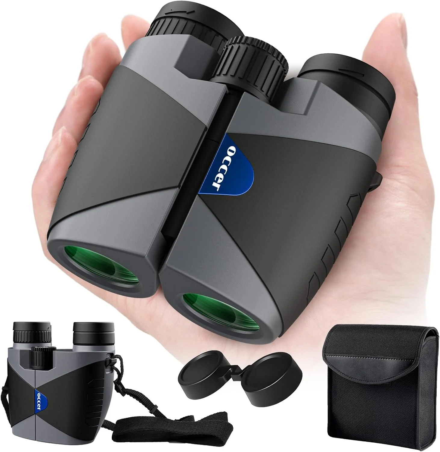 Occer 15x30 Binoculars for Adults Kids Easy Focus for Bird Watching Black