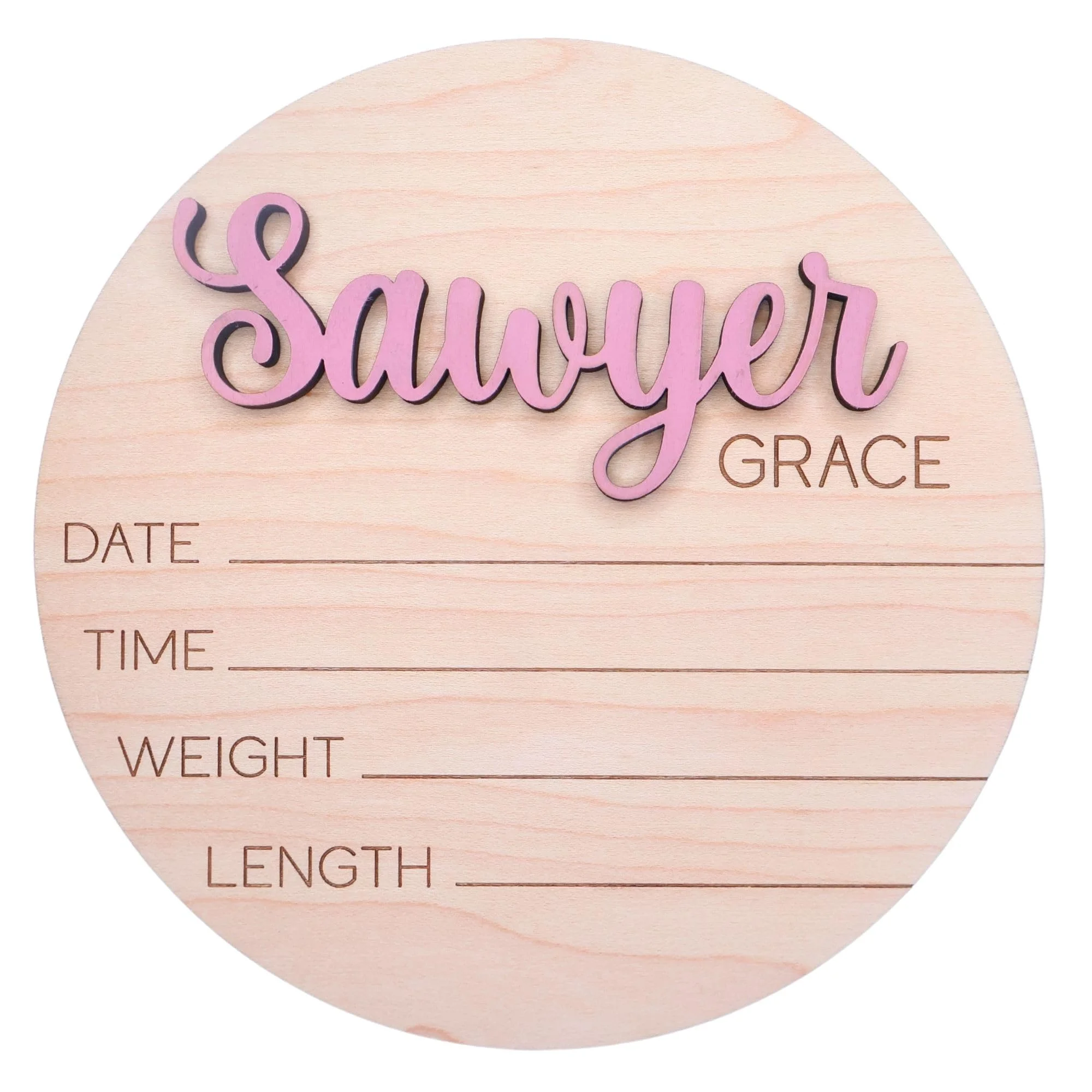 Obsidian Home Creations Personalized 3D Baby Name Announcement, Custom Newborn Baby Birth Name Hospital Photo Prop With