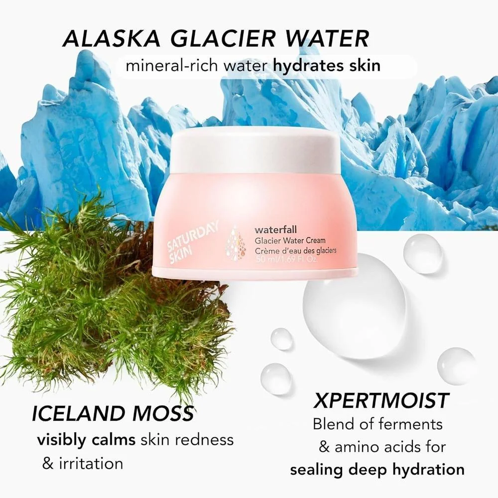 Water Face Cream Crema Tipo Gel con Agua de Glaciar de Alaska 50 ml