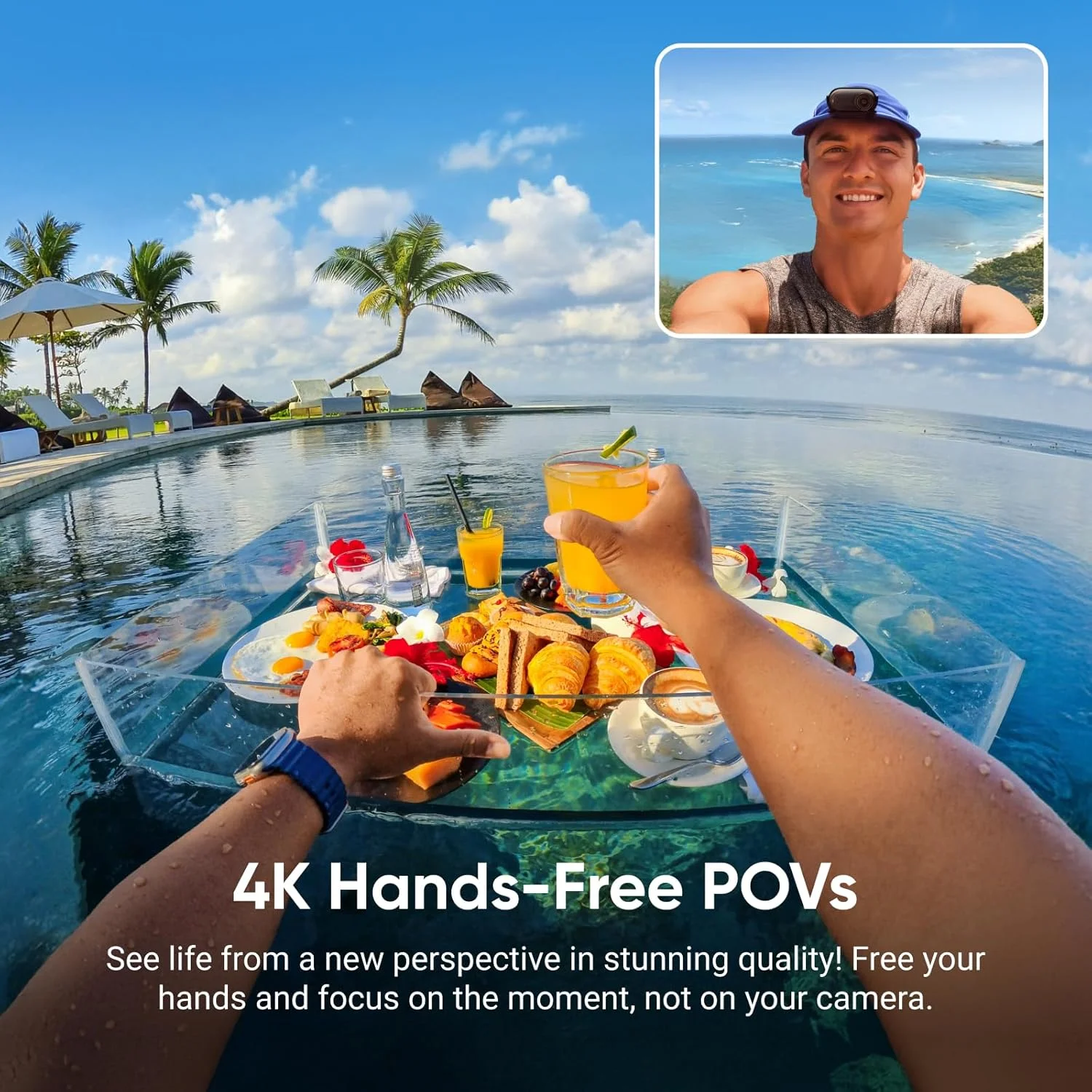 Insta360 GO 3S 64GB - Black — Cámara vlogging 4K manos libres, resistente al agua