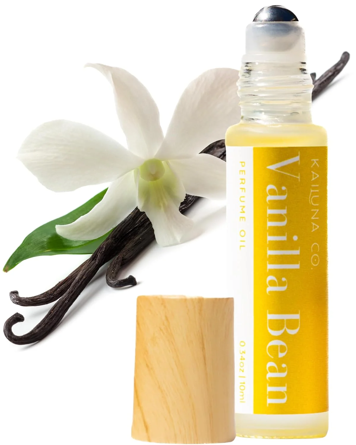 Kailuna Co. Vanilla Bean Non-Toxic Essential Oil Perfume Roll On, 10 ml