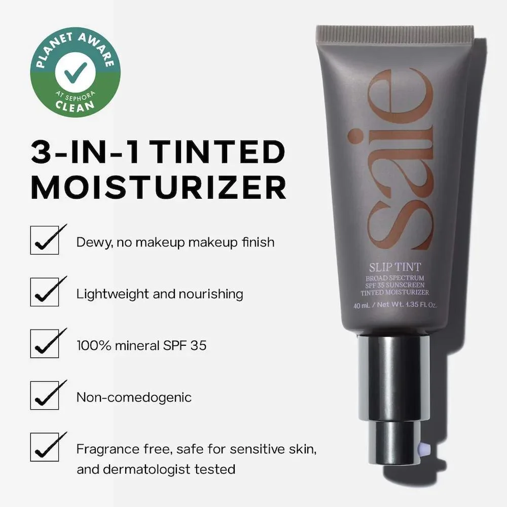 Slip Tint – Hidratante Ligero con Color, Zinc Mineral SPF 35 y Ácido Hialurónico